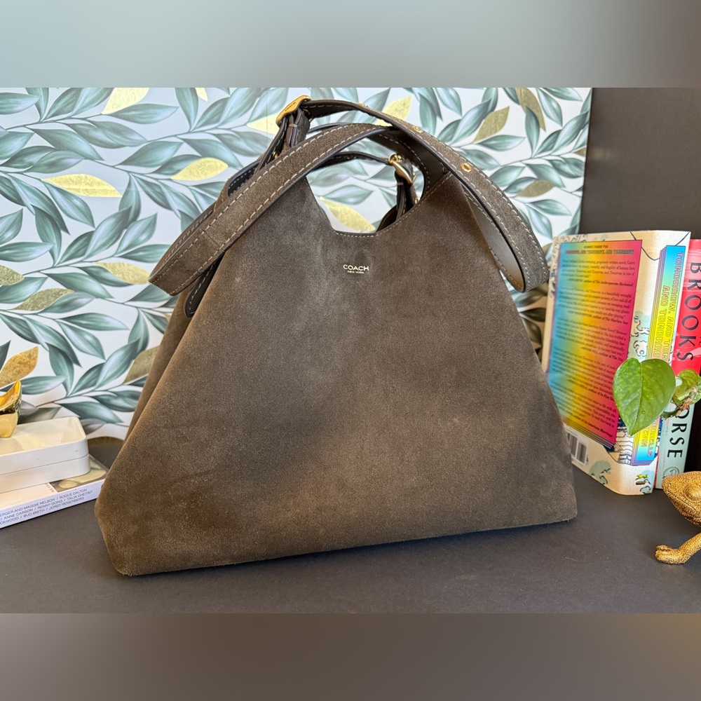 Authentic Coach Gramercy Tote in Olive Suede